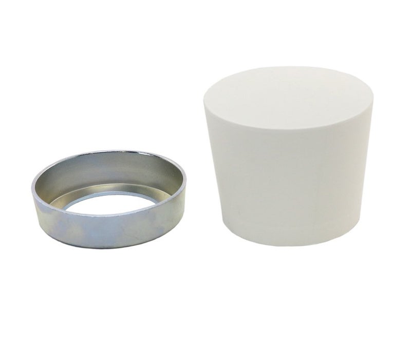 POWERNAIL White Rubber Mallet Cap Replacement Assembly (includes steel ring and rubber cap) - Image 1
